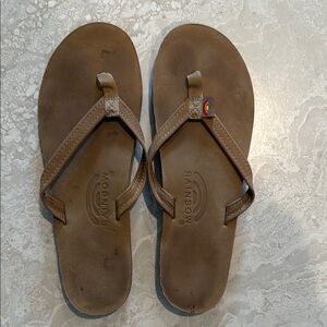 Rainbow Classic Brown Leather Sandals